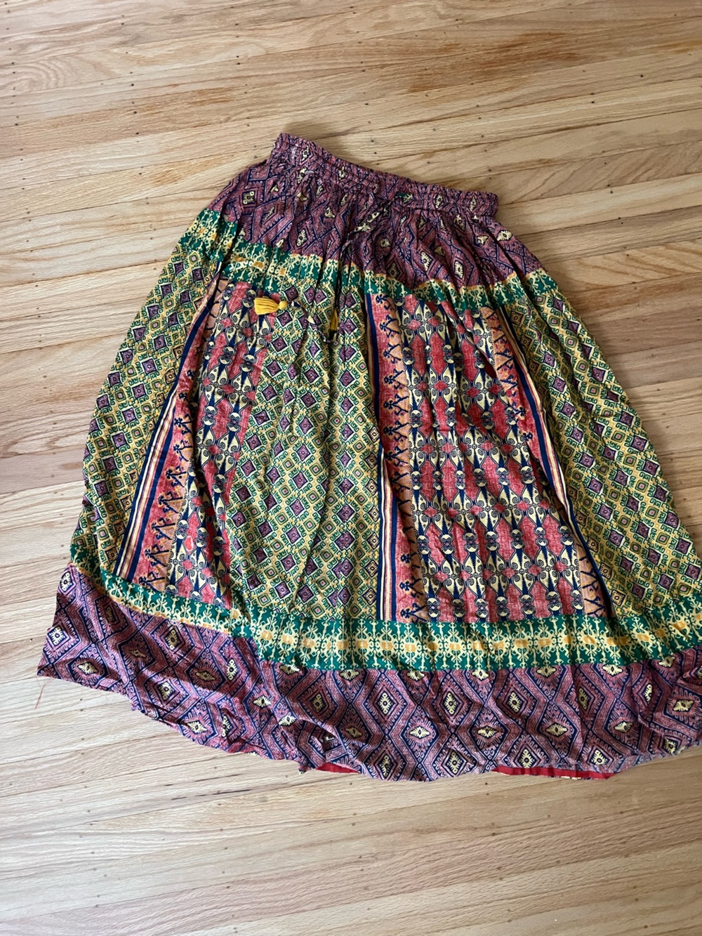 Boho Multicolor Patterned Maxi Skirt